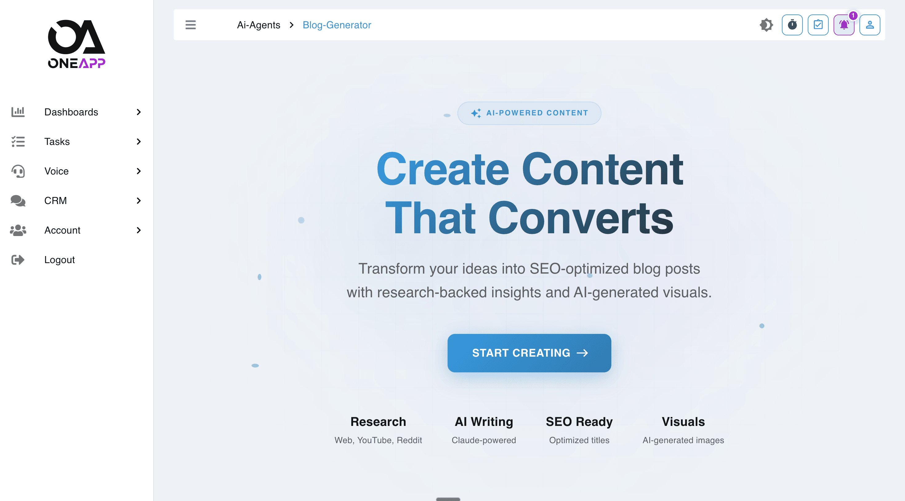 One App Website OneApp | Automate More. Manage Less. Grow Faster.